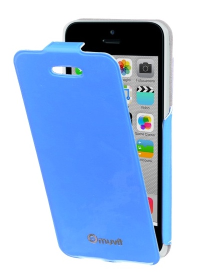 Pouzdro flap MUVIT Fluo pro Apple iPhone 5C, modré