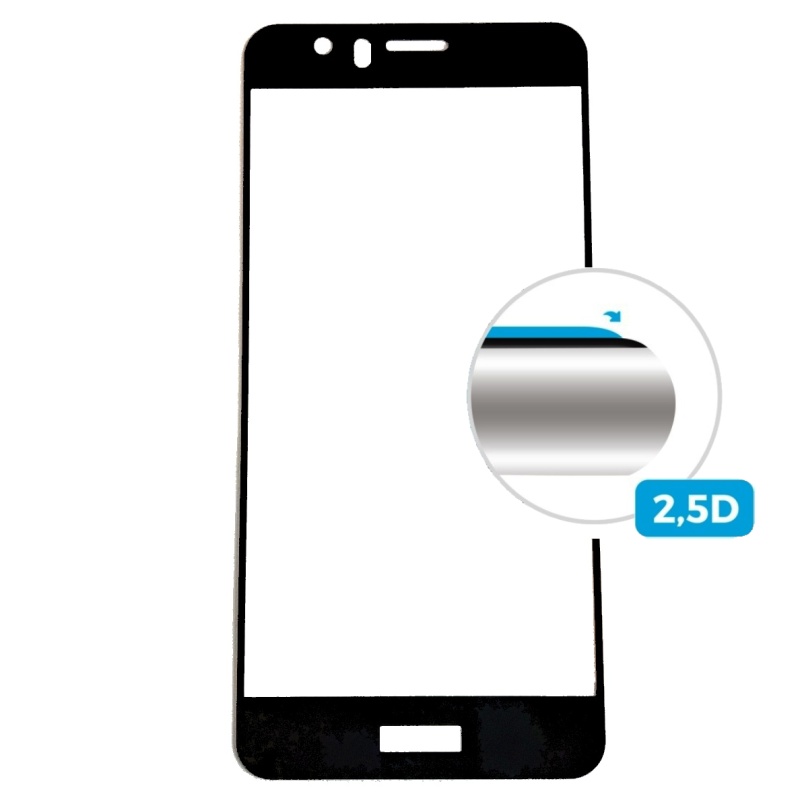 2,5D ochranné tvrzené sklo FIXED Full-Cover pro Honor 8, přes celý displej, černé, 0.33 mm