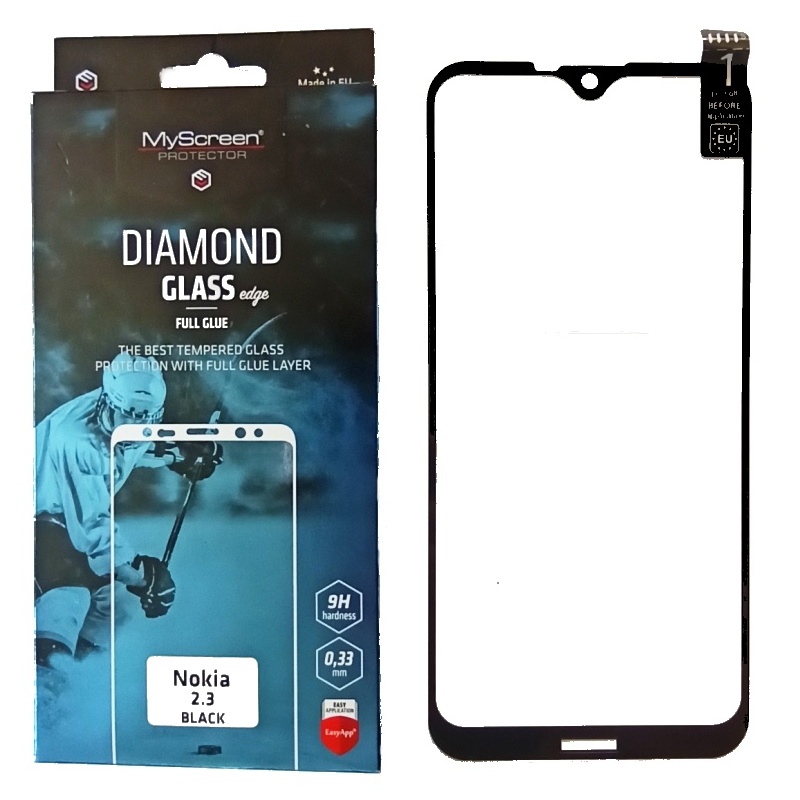 2 kusy ochranné sklo displeje MyScreen Diamond Glass FullGlue černé pro Nokia 2.3
