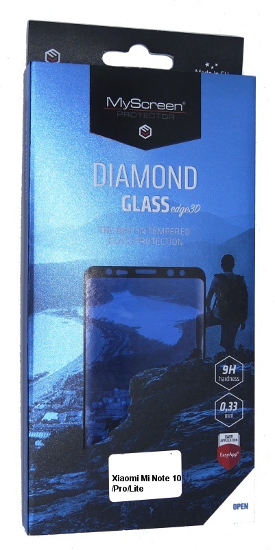 2 kusy ochranné sklo displeje MyScreen Diamond Glass Edge 3D pro Xiaomi Mi Note 10/Pro/Lite černé