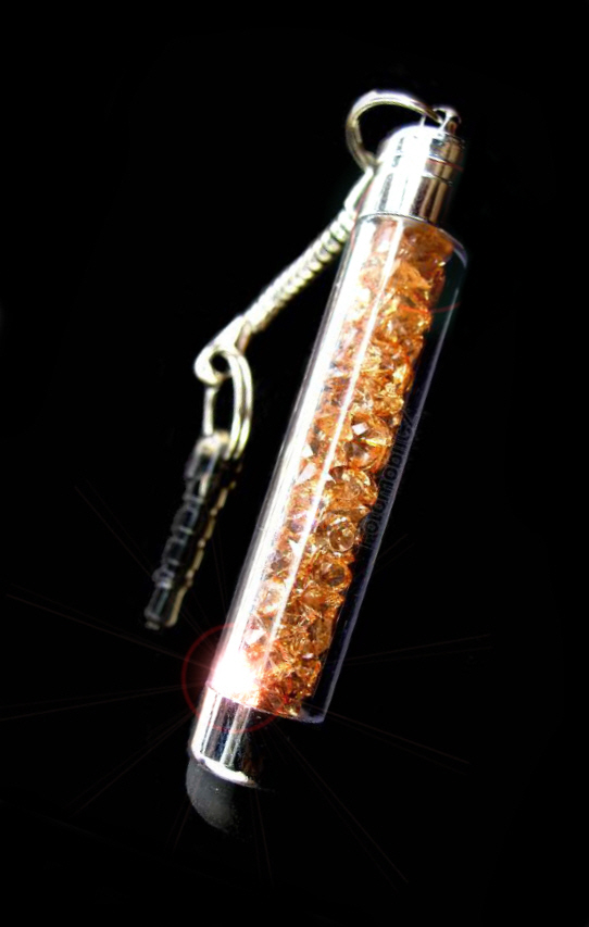 Luxusní univerzální stylus s oranžovými kamínky