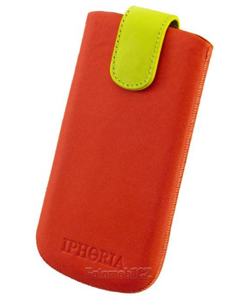 Kožené univerzální pouzdro IPHORIA Fun Neon, velikost 3XL, oranžové