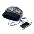 Zimní čepice CELLY headphone cap s integrovanými sluchátky, konektor 3,5mm jack, černá