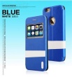 USAMS Lange S-View Pouzdro Blue / White pro iPhone 6 4.7
