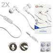 2x Stereo sluchátka CELLY BSIDE, 3,5mm jack, flat kabel, bílá