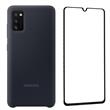 EF-PA415TBE Samsung Silikonový Kryt pro Galaxy A41 Black + sklo na displej
