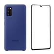 EF-PA415TLE Samsung Silikonový Kryt pro Galaxy A41 Blue + sklo na displej