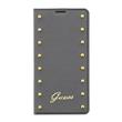 GUBBS5SAS Guess Studded Folio Kožené Pouzdro Silver pro Samsung G900 Galaxy S5, S5 Neo