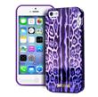 Just Cavalli zadní kryt silikonové pouzdro Leopard pro iPhone SE / 5 / 5S, fialová