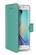 Pouzdro typu kniha CELLY Wally pro Samsung Galaxy S6 Edge, PU kůže, tyrkysové