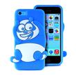 3D silikonové modré pouzdro PURO panda pro IPhone SE / 5s / 5 / 5c