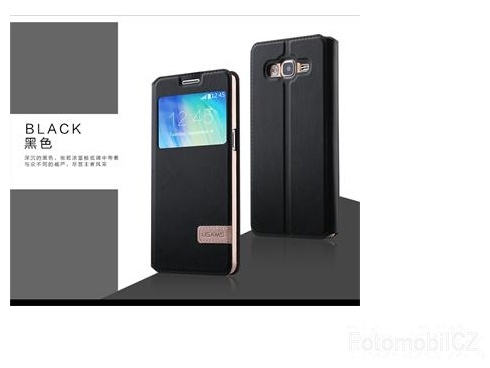 USAMS Muge S-View Pouzdro Black pro Samsung Galaxy A7