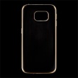 Kisswill TPU silikonové transparentní pouzdro / GOLD zlatá barva pro Samsung G925 Galaxy S6 Edge