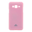 Mercury Jelly silikonové pouzdro pro Samsung J320 Galaxy J3 2016 PINK růžová barva + ochranné sklo