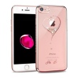 Stone Crystal Pouzdro Heart Rose GOLD zlatá barva pro iPhone 7 Plus