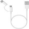 Xiaomi SJV4083TY Originální Datový Kabel MicroUSB / Type-C (30CM) WHITE bílá barva (EU Blister)