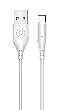 USAMS SJ267 Datový Kabel Round Type C WHITE bílá barva