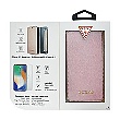 GUBPBKTI61IRG Guess Bundle Leather knížkové pouzdro Iridescent Rose GOLD zlatá barva + Tempered Glass pro iPhone XR