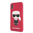 KLHCPXSLFKRE Karl Lagerfeld Iconic Full Body Silikonové Pouzdro pro iPhone X / XS Red