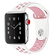 Tactical 126 Double Silikonový Řemínek pro iWatch 1 / 2 / 3 38mm WHITE bílá barva / PINK růžová barva (EU Blister)