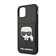 KLHCN61CSKCBK Karl Lagerfeld CardSlot Kryt pro iPhone 11 Black