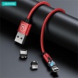 USAMS US-SJ473 U59 Type-C Kabel s Otočnou Magnetickou Koncovkou 1m Red
